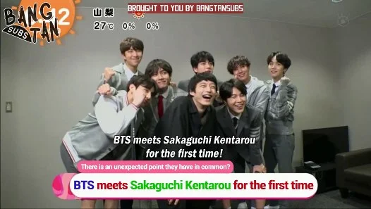 180420 Mezamashi TV - BTS meets Sakaguchi Kentarou for the first time