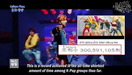 180308 KBS News Culture Plaza - BTS' ‘DNA’ surpasses 300 million YouTube views