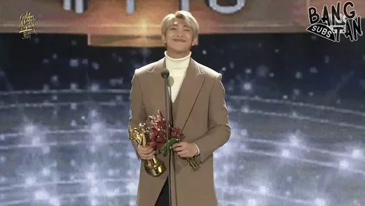 170114 Golden Disc Awards - Bang Sihyuk Wins Best Producer (RM received on his behalf) 