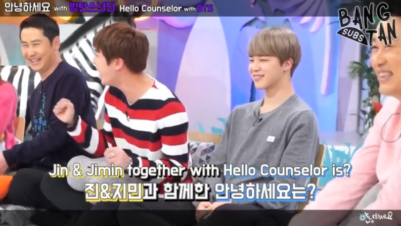 170312 Behind the scenes of Jin and Jimin's first time on Hello Counselor!