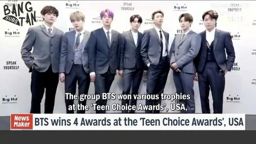 190812 Yonhap News TV - BTS Wins 4 Awards at the 'Teen Choice Awards', USA