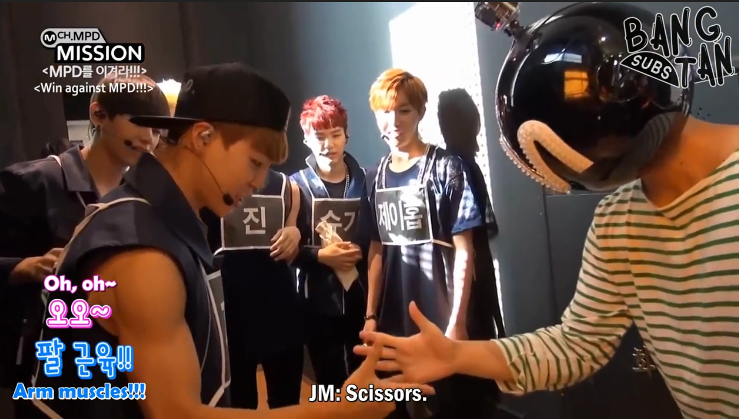 140916 [Win against MPD] Spontaneous Muk-jji-ppa game, BTS!
