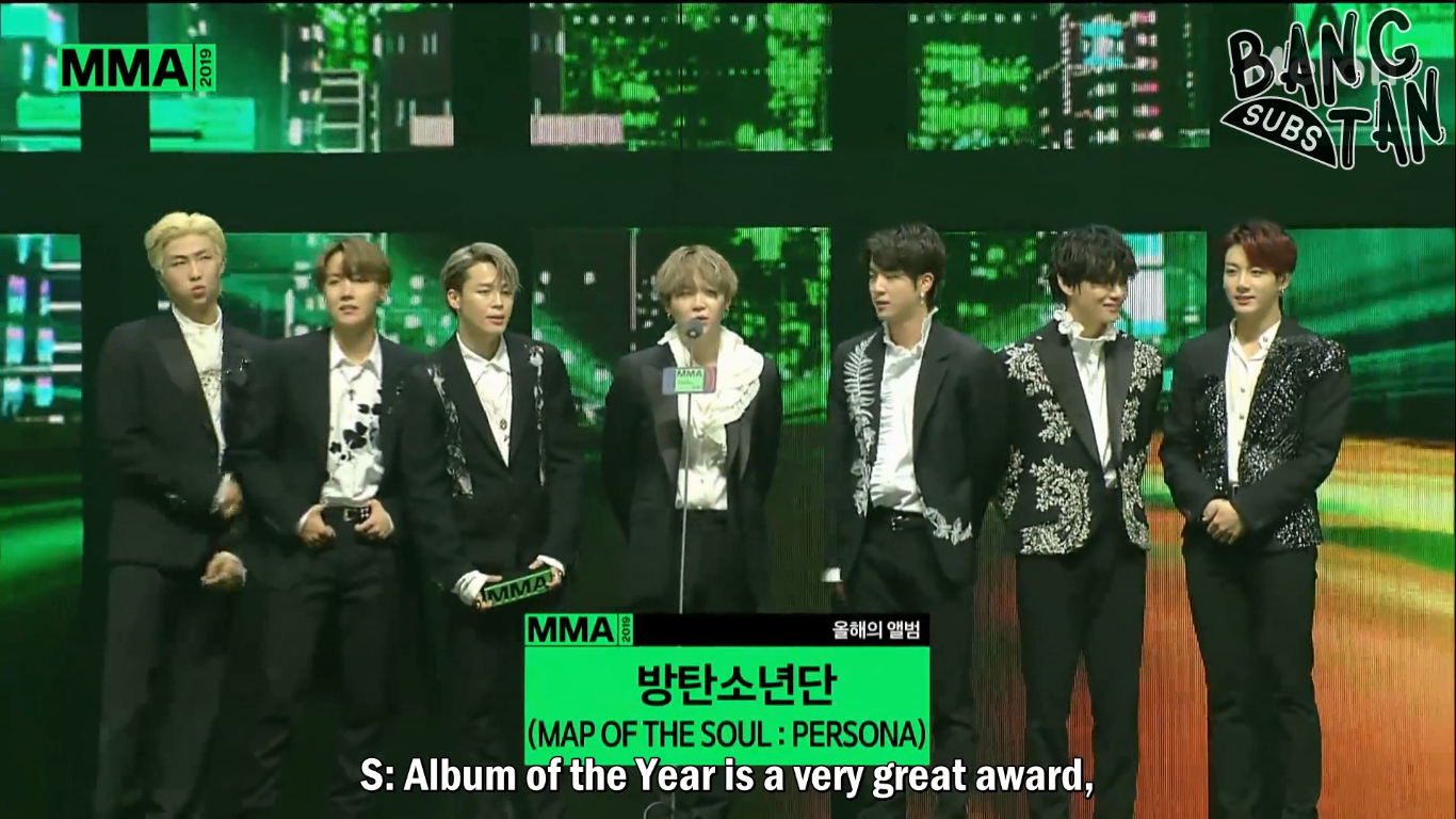 191130 Melon Music Awards - Daesang for Album of the Year with Map of the Soul: Persona