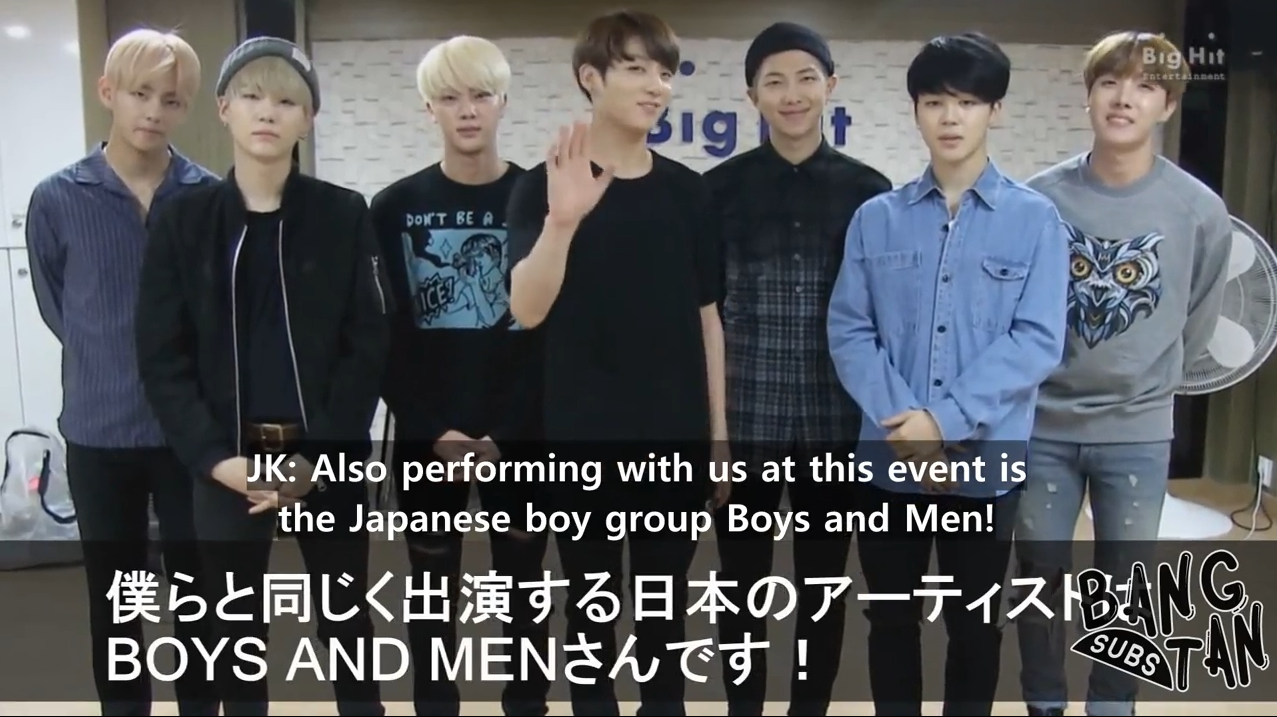 160510 A comment from BTS who will make an appearance at a Collab Event with Boys and Men