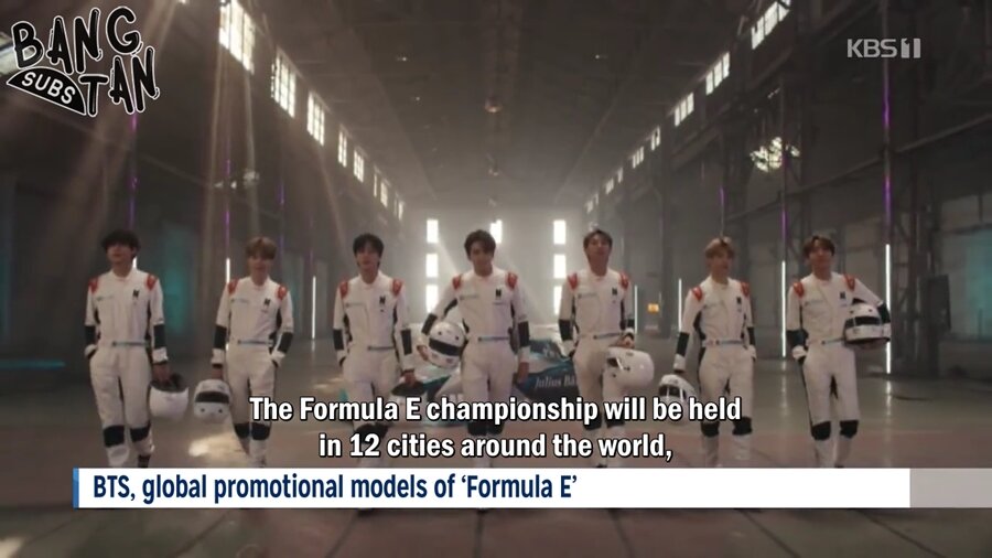 191219 KBS Sports News - BTS, chosen as Promotional models of ‘Formula E’, electric motor racing