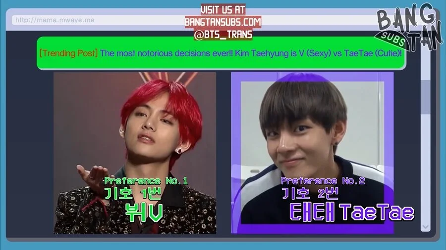 191203 🍲MAMA Soup🍲 Battle of Tastes, Sexy V or Cutie TaeTae, that is the question | [2019MAMA X M2]