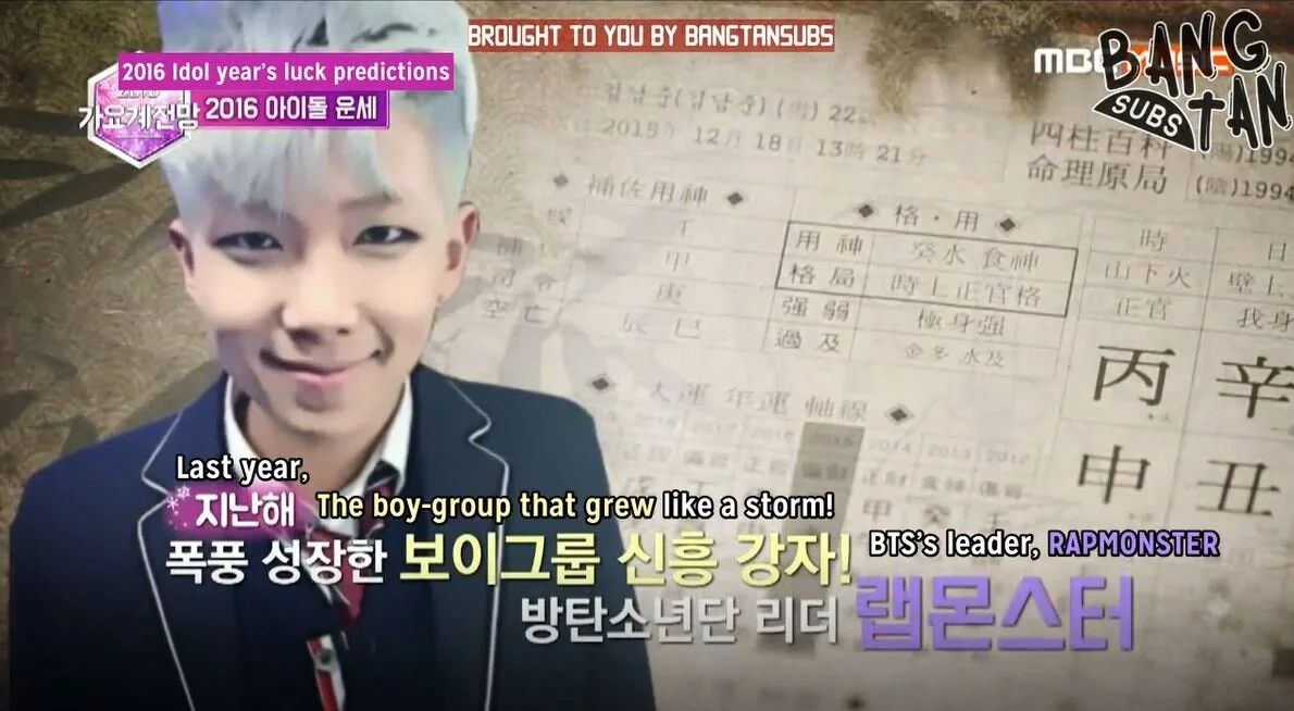 160106 Kpop Fortune Telling Rap Monster's Fortune