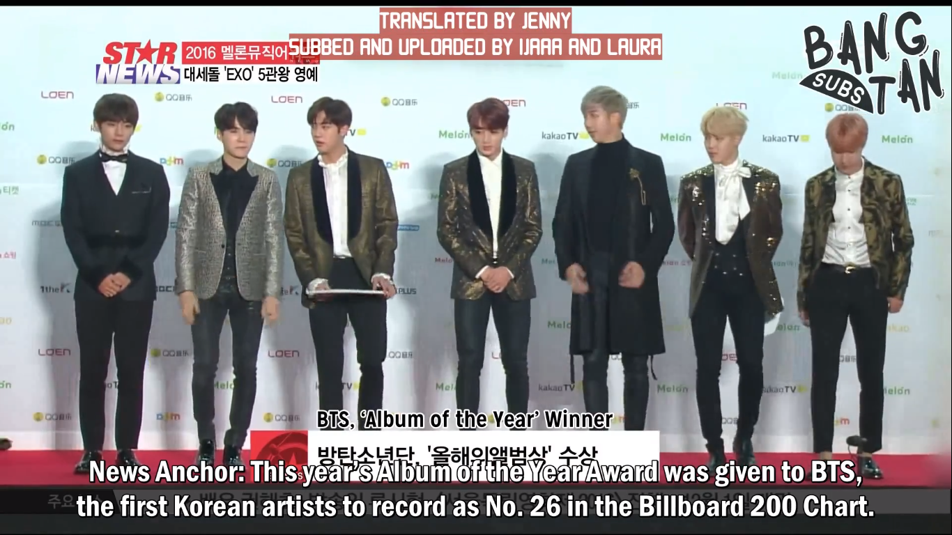 161121 Live Broadcast Star News - BTS, ‘Album of the Year’ Winner