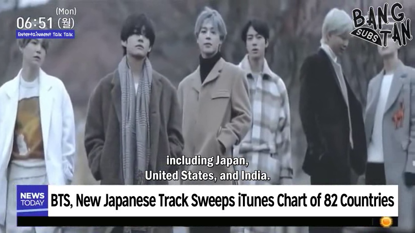 200622 Today Entertainment Talk Talk - BTS, New Japanese Track Sweeps iTunes Chart of 82 Countries