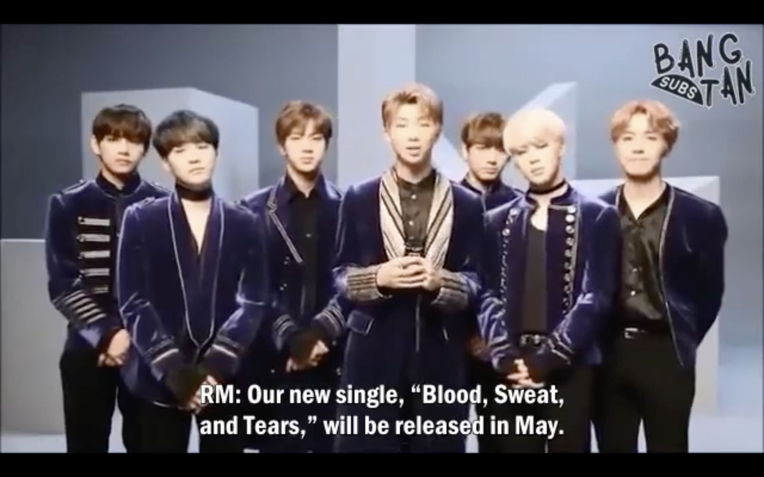 170323 Greeting for ‘Blood, Sweat &amp; Tears’ Japanese Version