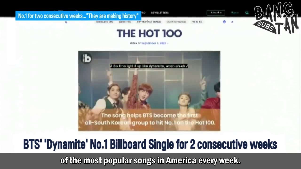 200909 JTBC News - "They are making history"…BTS, No.1 Billboard Single for 2 Consecutive Weeks