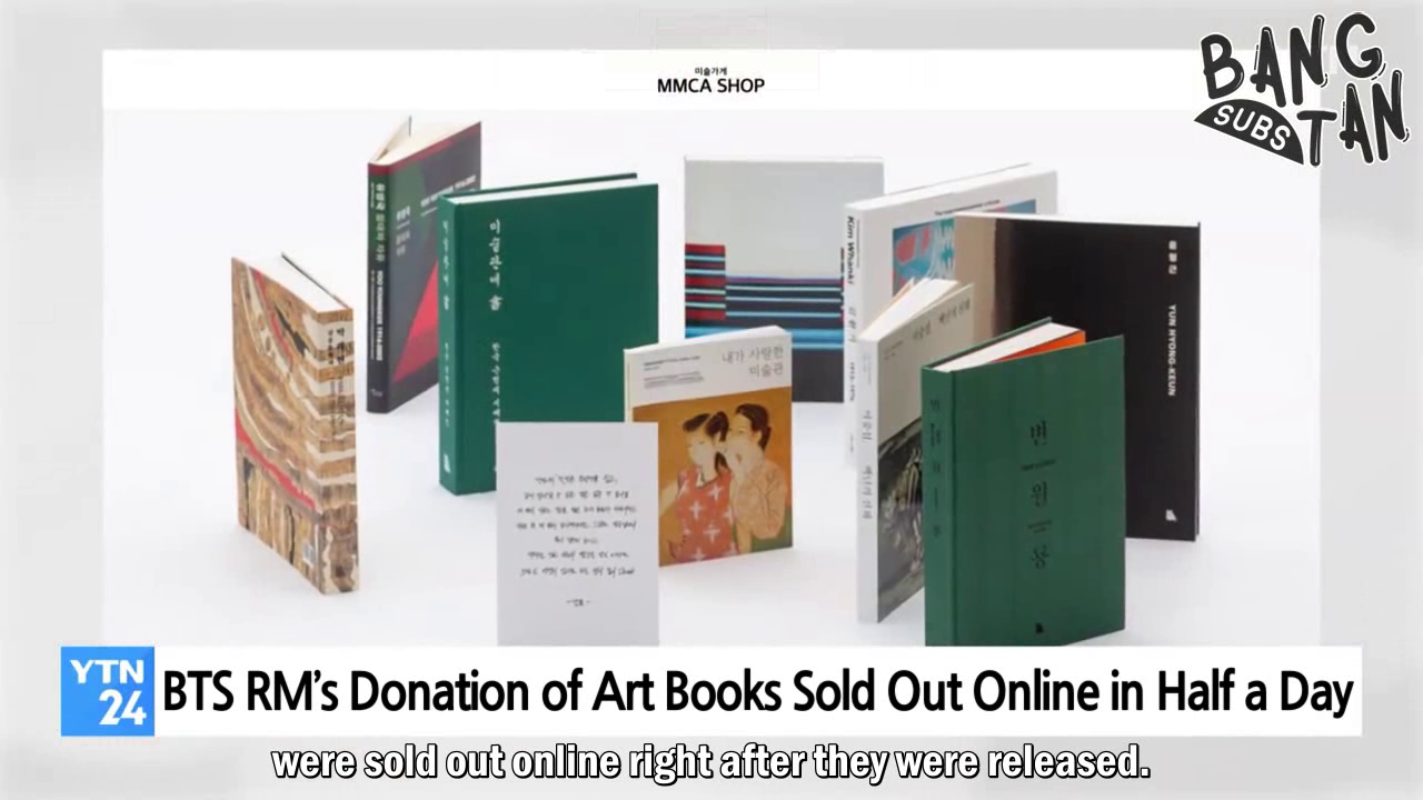201112 YTN News – “I Hope They Will Comfort and Inspire You” RM’s Donation of Art Books Sold Out Online in Half a Day