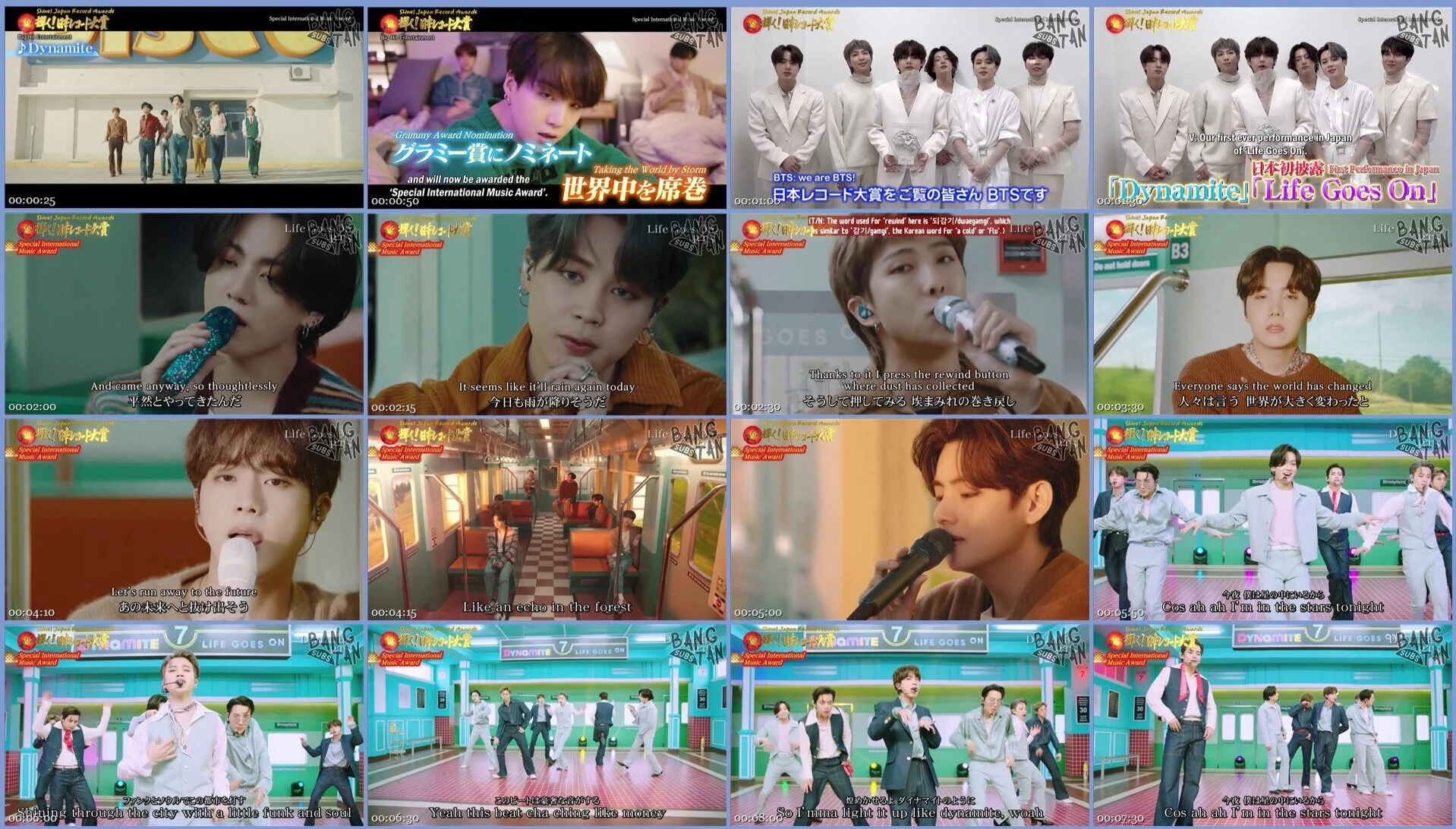 201230 The Japan Record Awards -  Award Acceptance + Life Goes On &amp; Dynamite Performance