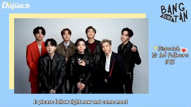 201217 Dispatch Instagram - BTS' Congratulations on 6 Million Followers Message