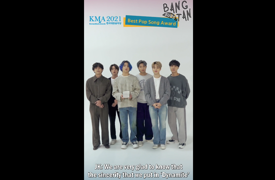 210228 Korean Music Awards - Best Pop Song With Dynamite