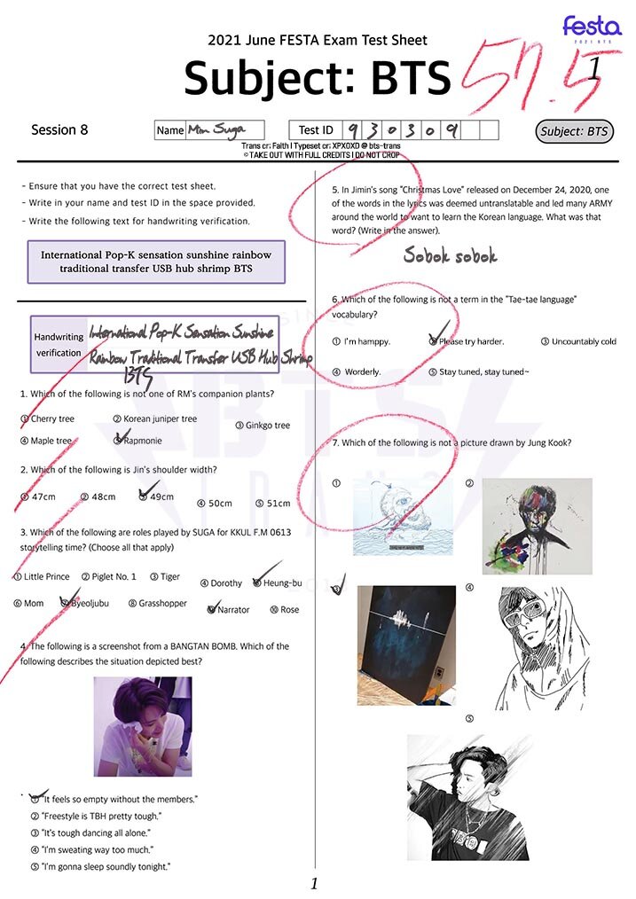 FESTA Exam - Suga