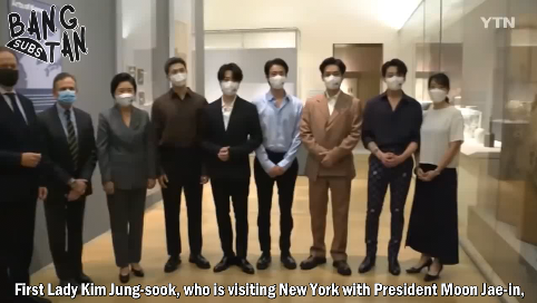210921 YTN News - First Lady Kim Jung-sook, BTS visit the Korea Gallery at the Metropolitan Museum