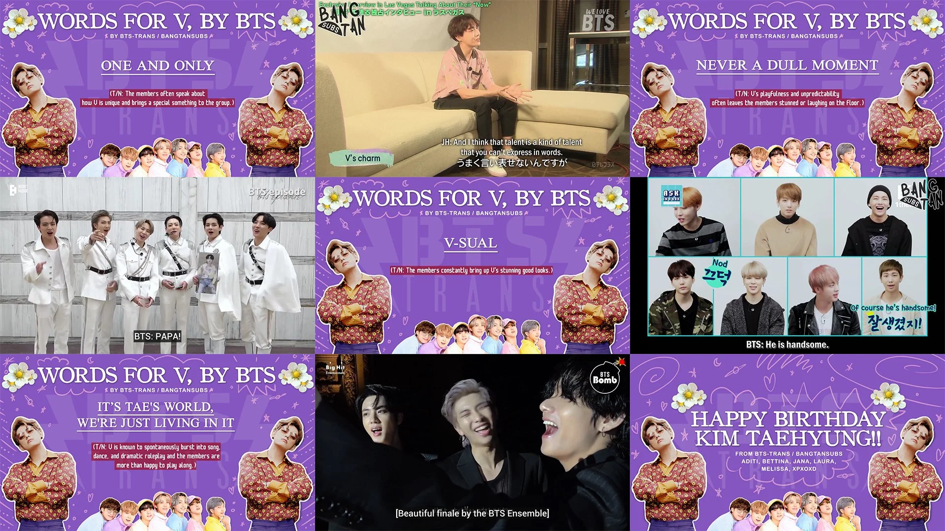 211230 [Birthday] Words for V, by BTS