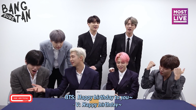 220218 Ask Anything Chat - BTS Sing Happy Birthday
