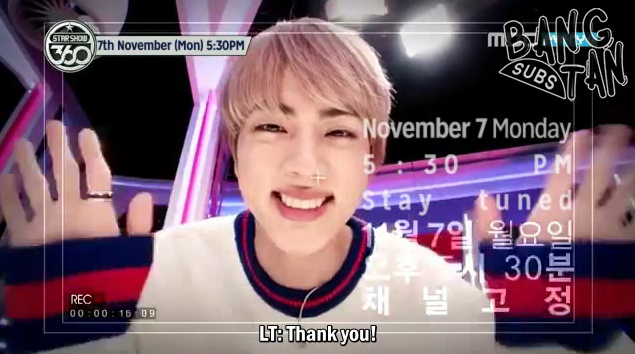 161106 Star Show 360 - Jin Preview