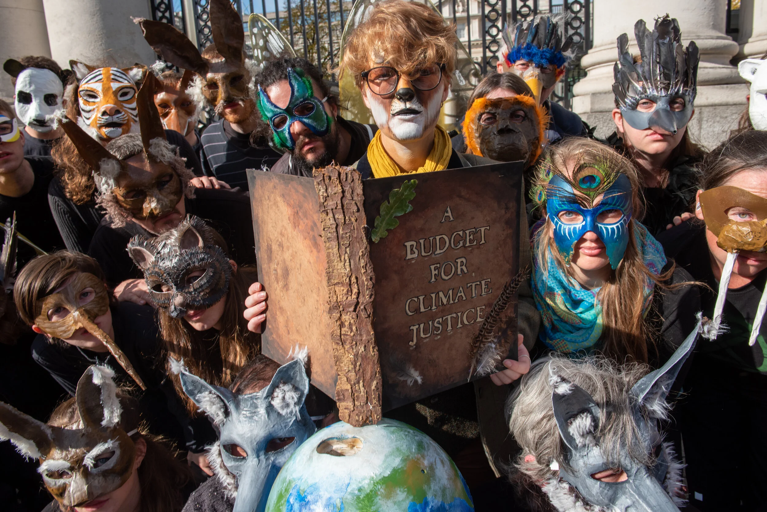 Extinction Rebellion delivers its ‘Budget for Climate Justice’ to Leinster House on Budget Day 2019