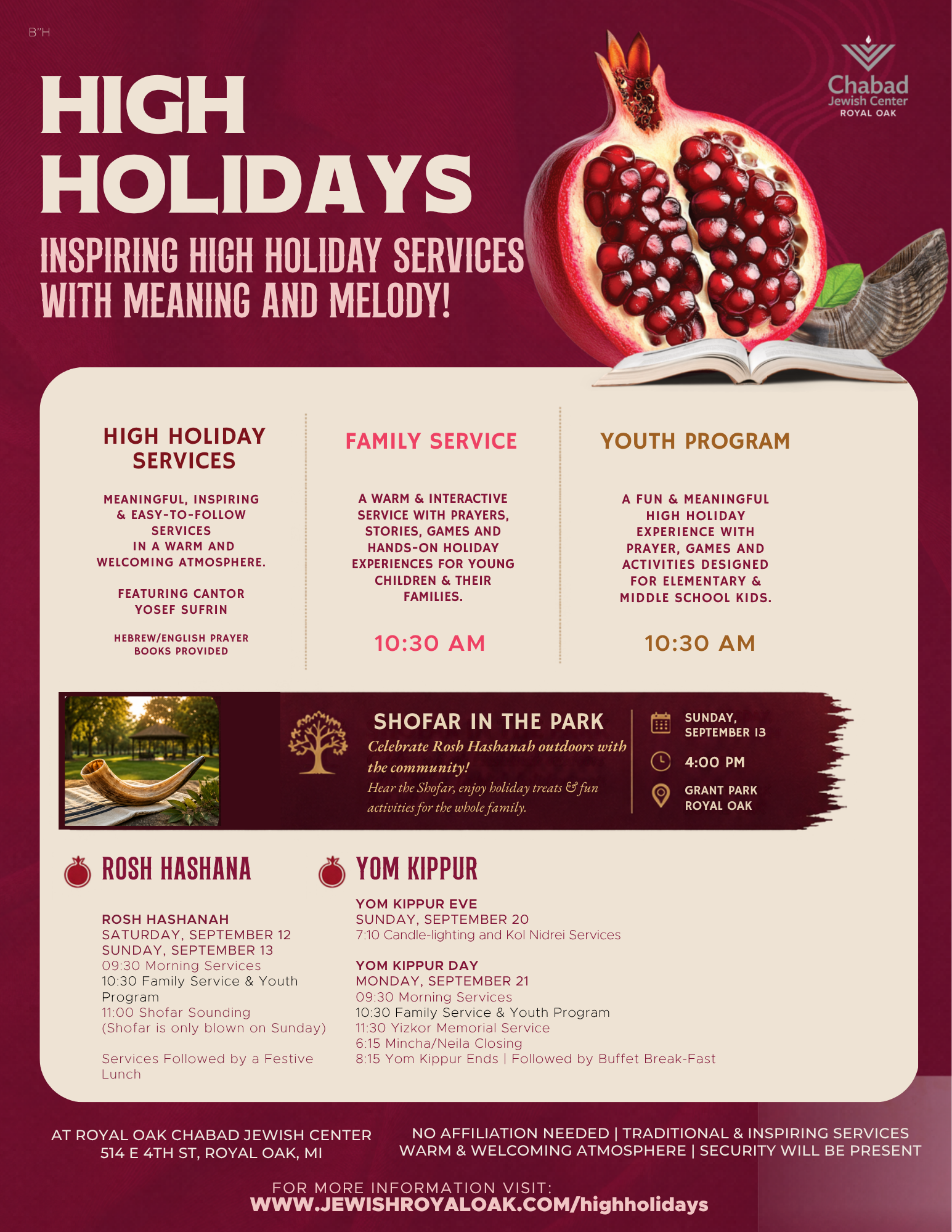 HIGH HOLIDAYS 2026