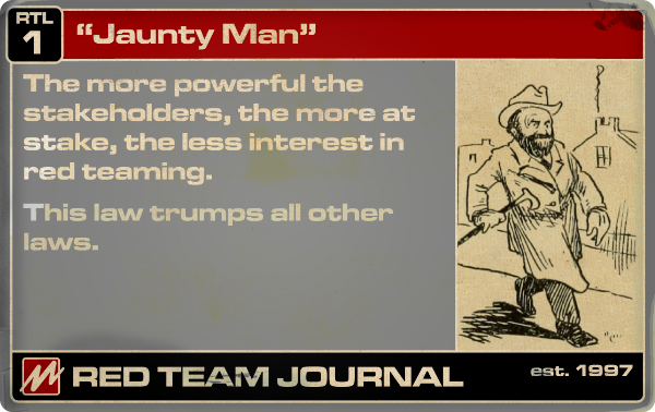 Red Teaming “Law” #1 ( “Jaunty Man” )