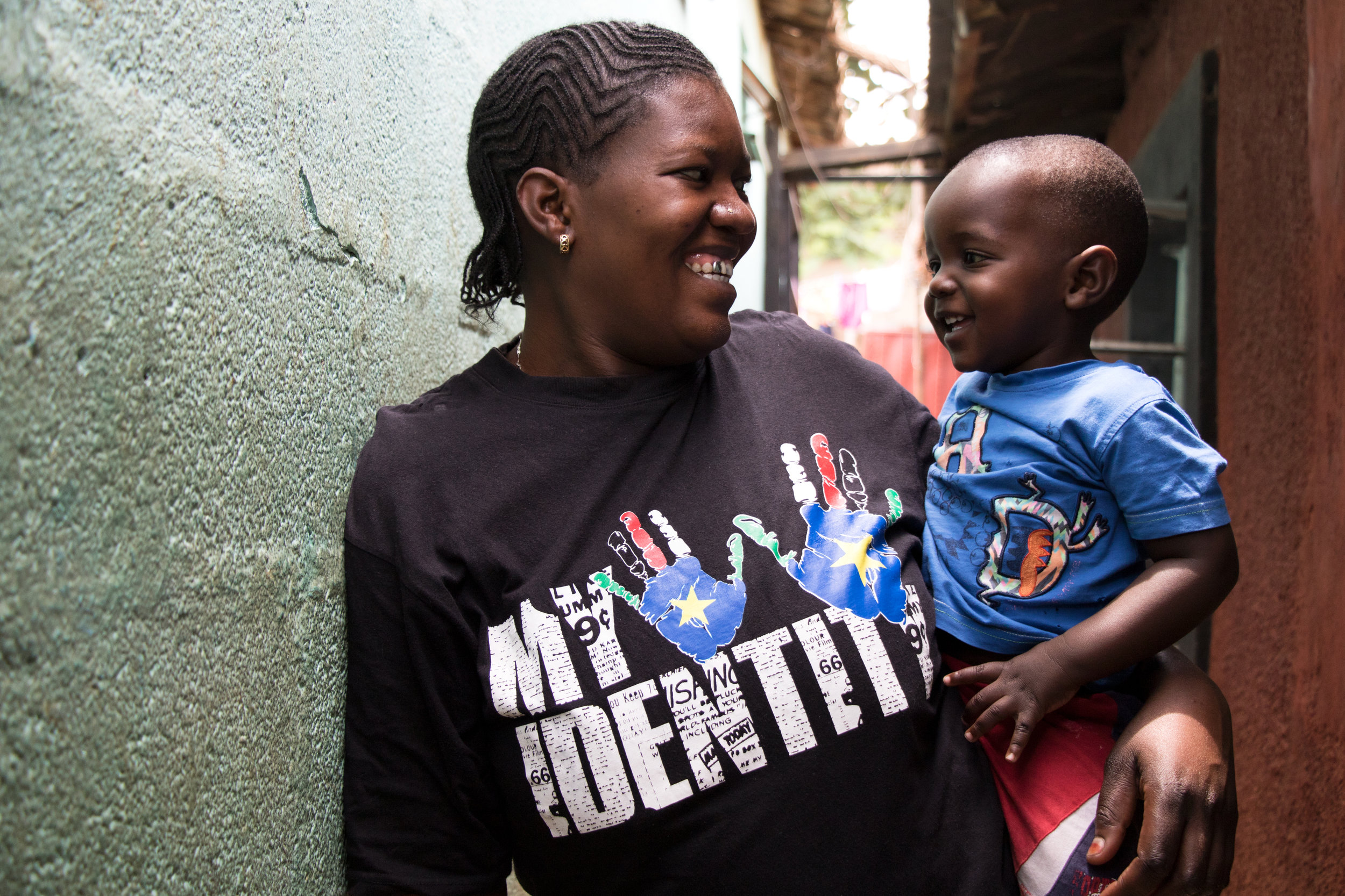 Sophia Budhan Marjan, 37, and baby Jabami Rahim, 1, are both native residents of Kibera.
