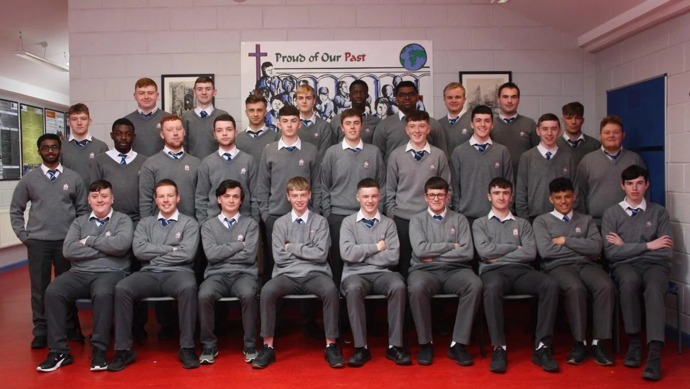 6.5 Class 2019 Front row (L-R): Ben Nulty-Halpenny, Glen Seagrave, Evan O'Connor, Cian O'Connor, Adam Saurin, David Walsh, Daire Nally, Robert McDonnell, Cillian Walsh Middle row (L-R): Kevin Silvester, Michael Popoola, Leon McDonnell, Cillian Leech-Haggins, Nathan Lawlor, Aaron Sharkey, Jamie Devlin, Cathal Maguire, Robert Murphy, Darragh Sullivan-McCormick Back row (L-R): Adam McMahon, Eoin Matthews, Hubert Murphy, Przemyslaw Wolanin, Cole Smith, Bema Meite, Pieus Sabu, Kacper Olszewski, Michael Traynor, Tomas Straksas Absent: Ryan Phillips, Zain Syed, Daragh Ward