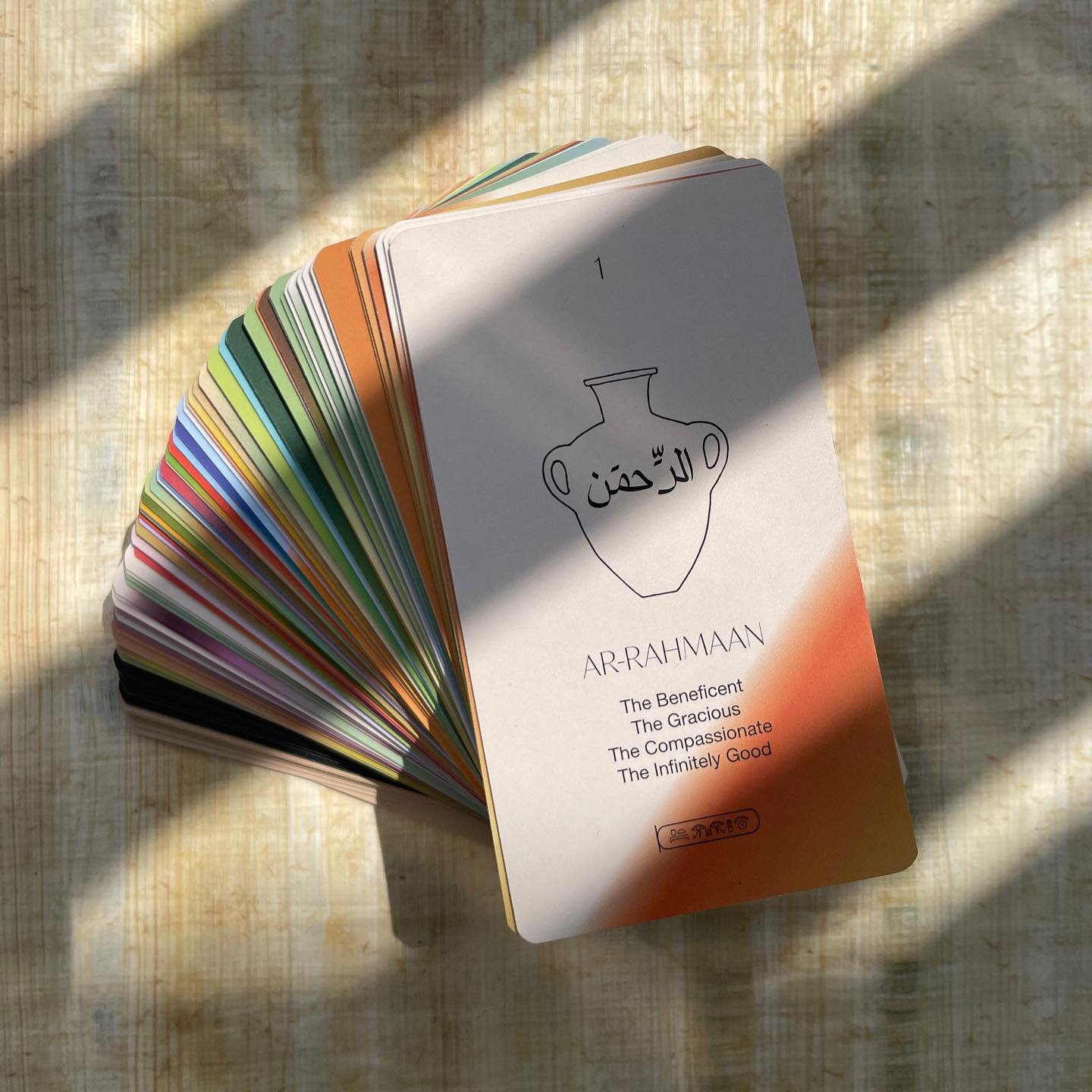 787 Introducing the Divine Attributes ✨
⠀⠀⠀⠀⠀⠀⠀⠀⠀
This 99 card deck represents a step towards the next wave of work from ATUM. Each card contains one of the Ninety-Nine Beautiful Names of الله and will be essential for the 2026-2030 Atum Almanac Drea