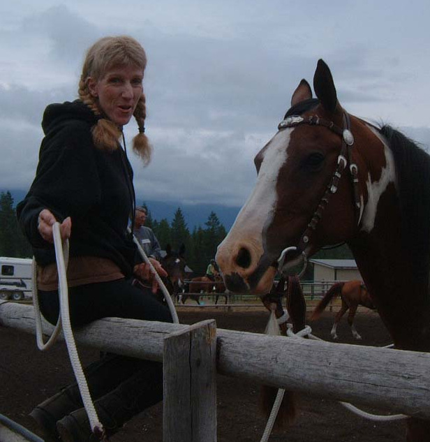 Liz and Stash at a Buck Brannaman Clinic