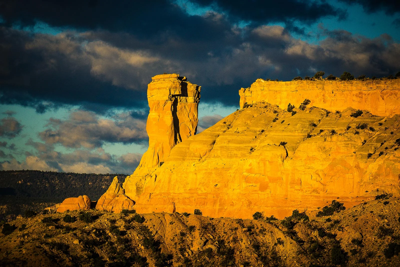 Chimney Rocks, Ghost Ranch, Abiquiu, New Mexico. USA Copyright by Guy D. Biechele