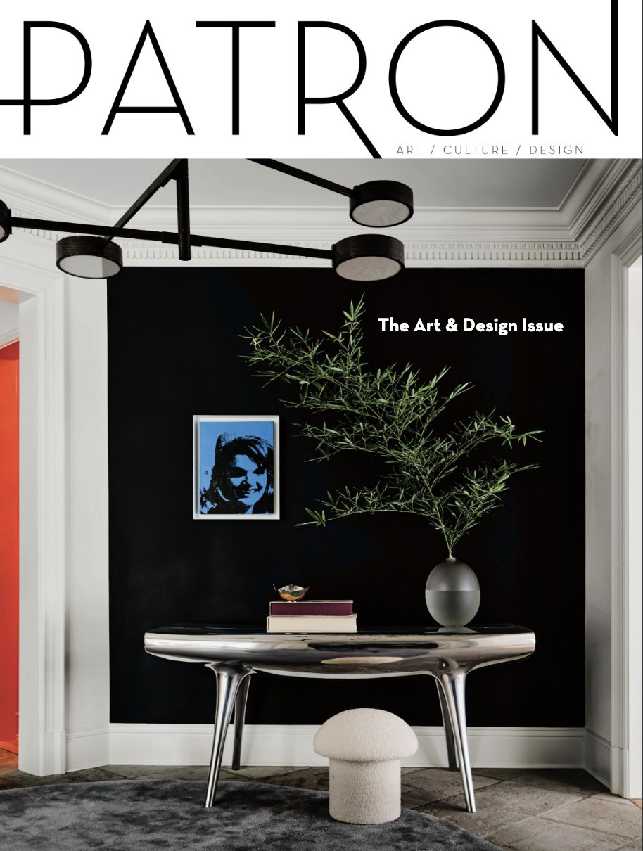  Ever Atelier wallcovering paired with fashion garments in Patron Magazine Art and Design issue. Dallas wallpaper company creating modern and luxury wallpapers 