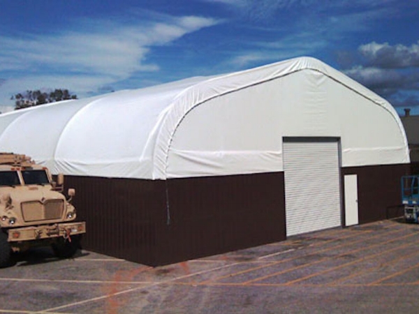  Shelter Structures completed a much sought after hybrid building. Designed at the request of the 75th Ranger Regiment at Ft. Benning, GA, this building includes a metal hard-side for added durability, and industrial composite flooring, extending the