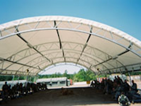  When the Army need additional training space for our troops, they turned to Shelter Structures, Inc. This fabric building was erected in Ft. Gordon, GA. Shelter Structures specializes in portable structures which can be moved to any site on the base