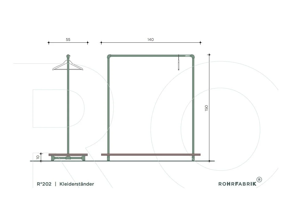 Rohrfabrik R202 - Kleiderständer 150 x 140 - WEBSHOP Skizze Plan.JPG