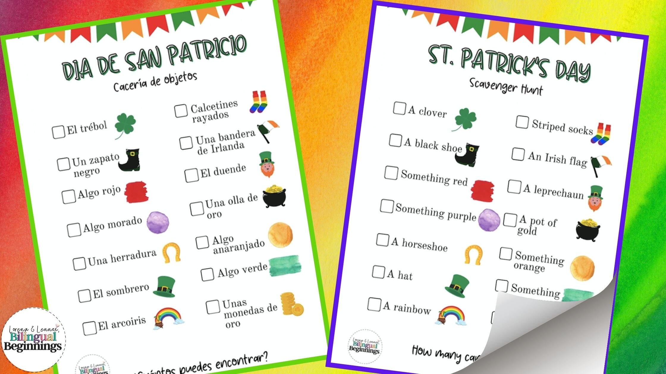 Free St Patrick S Day Scavenger Hunt In Spanish And English For Kids Bilingual Beginnings