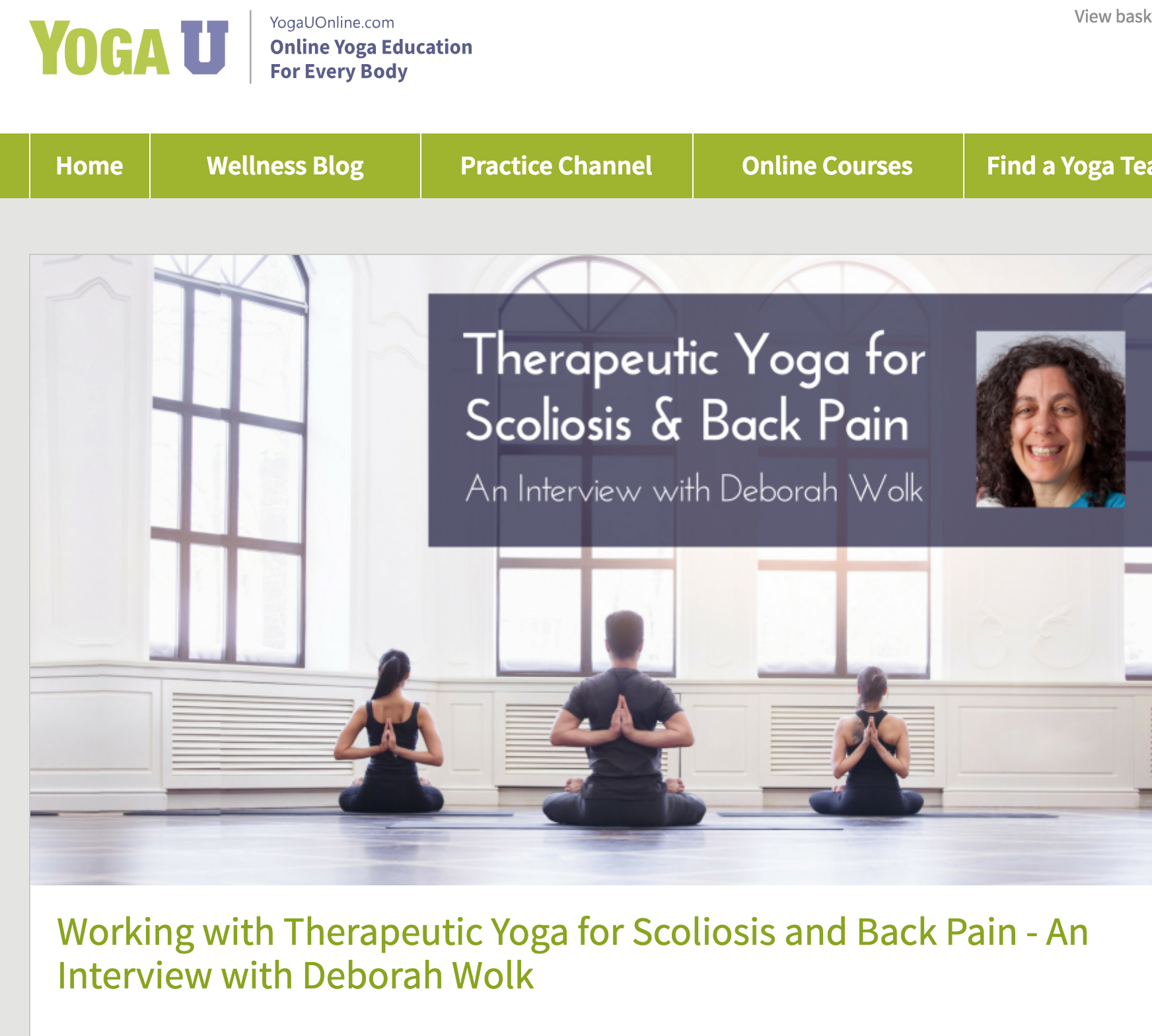 Yoga U Online, Working with Therapeutic Yoga for Scoliosis