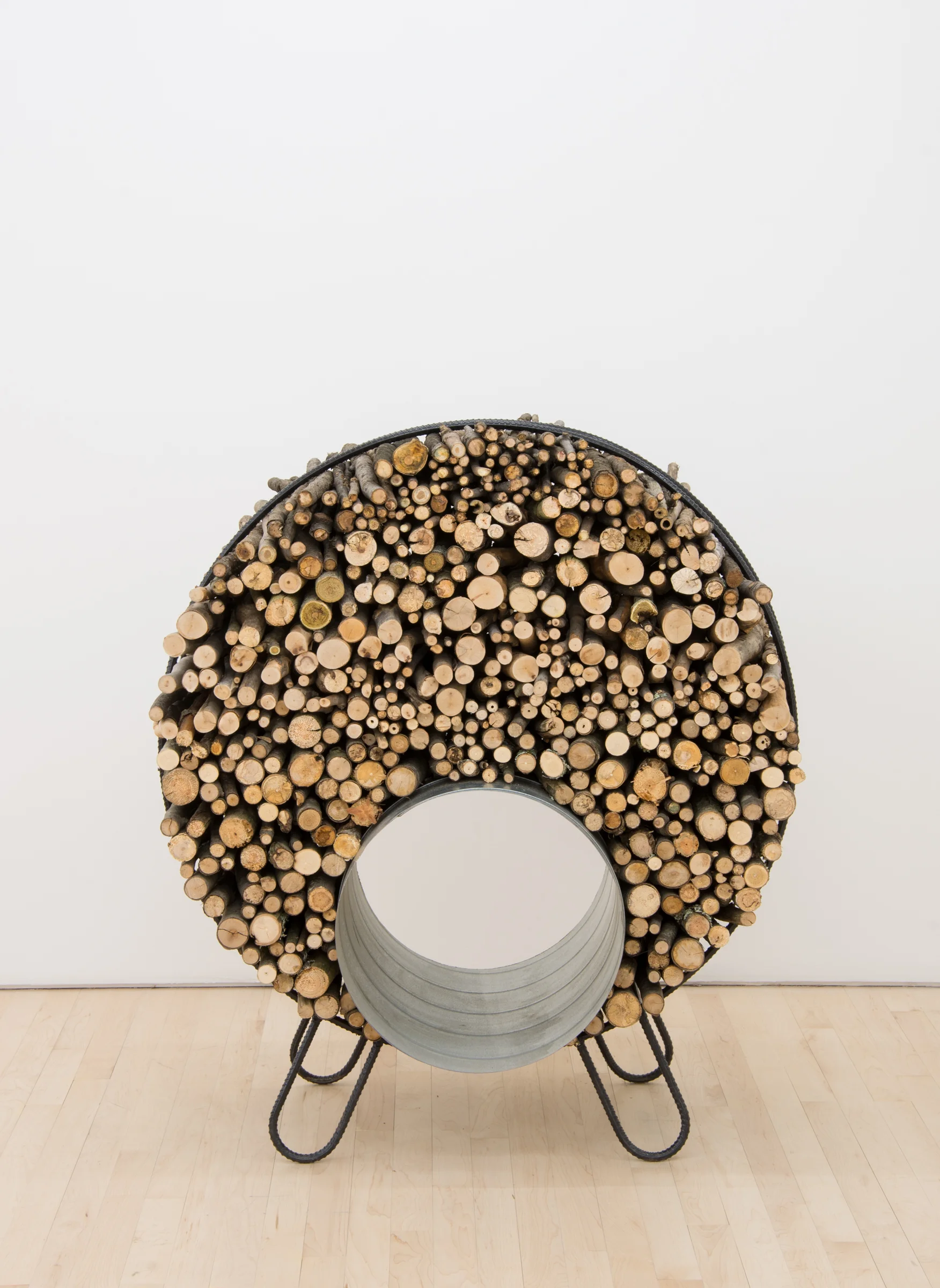 Charles Harlan Sticks, 2017 wood, steel 47.5 × 37.5 × 22.5 inches (107.95 × 795.25 × 57.15 cm) courtesy of the artist and JTT, New York