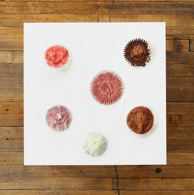 Yuji Agematsu Table Work 2011-2014 , 2011-2014 mixed media, acrylic paint, cork, douglas fir 11 × 23.5 × 23.5 inches (27.94 × 59.69 × 59.69 cm) courtesy of the artist and Miguel Abreu Gallery, New York