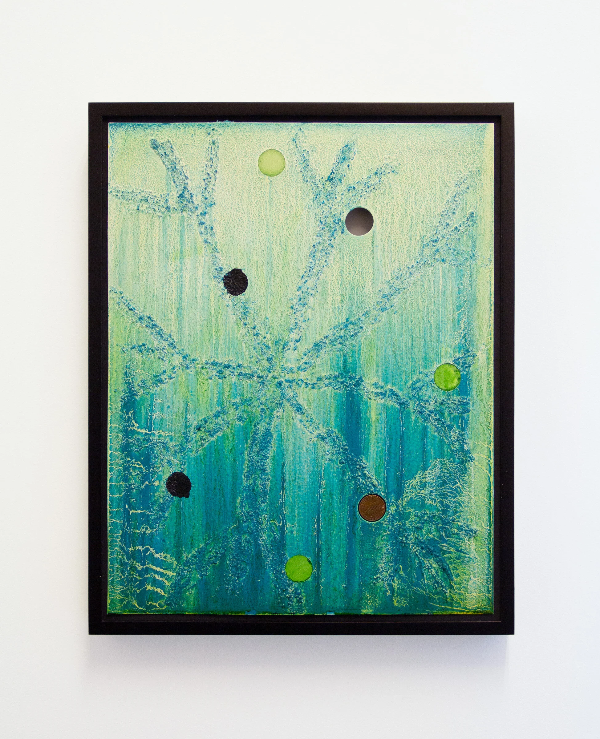 Alex Kwartler Blue Snowflake, 2019 Oil, acrylic, and pumice on paper 14 × 11 inches