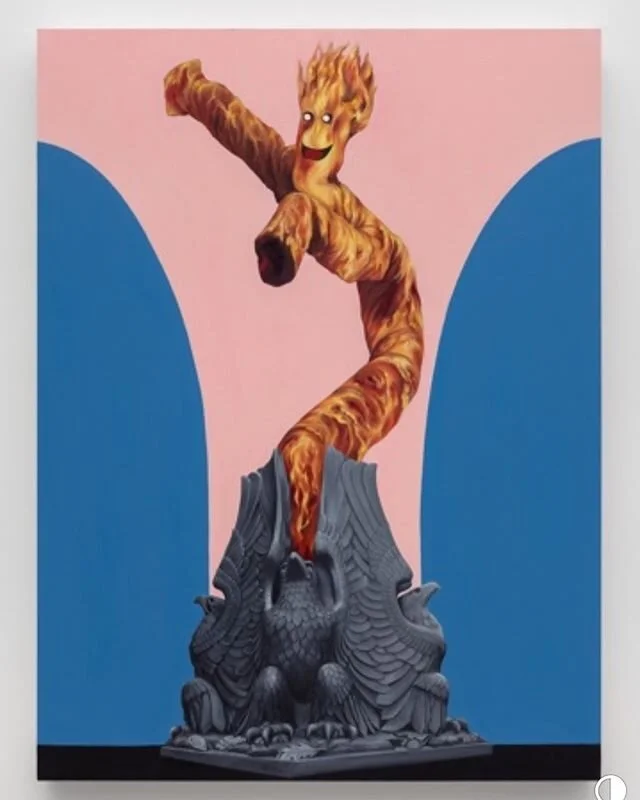 Lucia Love, Wacky Inflatable Flailing Firearms, 2020, oil on panel. #defundthepolice