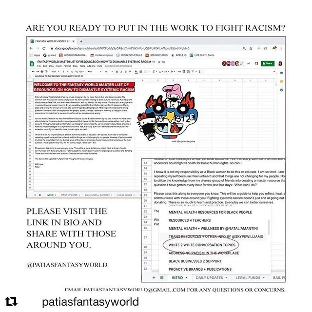 Incredible resource created by @patiasfantasyworld 
If you think you can&rsquo;t participate because you can&rsquo;t physically protest, there is so much you can do, from donating to petitioning and writing politicians for reform, to supporting black