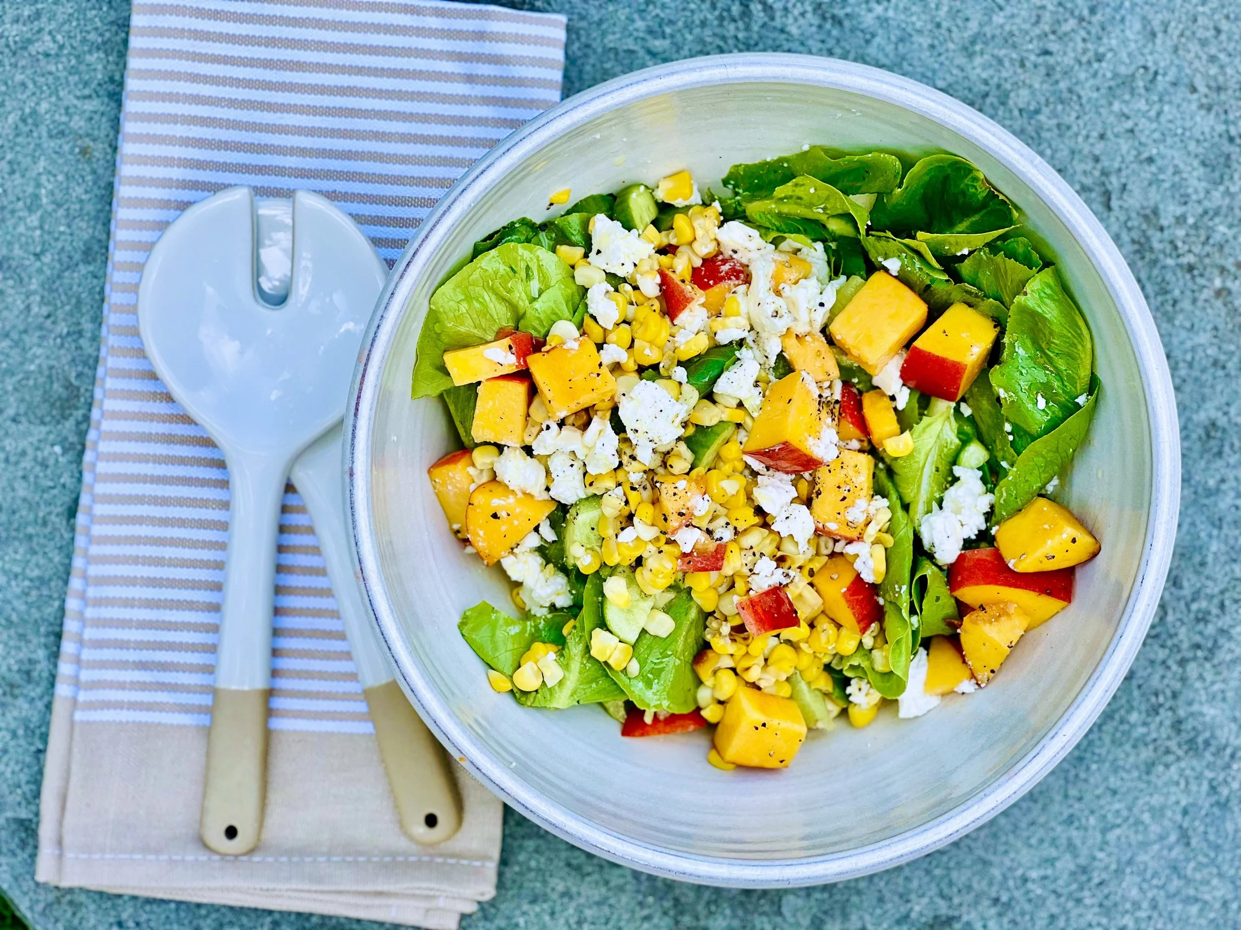 Peach & Corn Salad with Feta