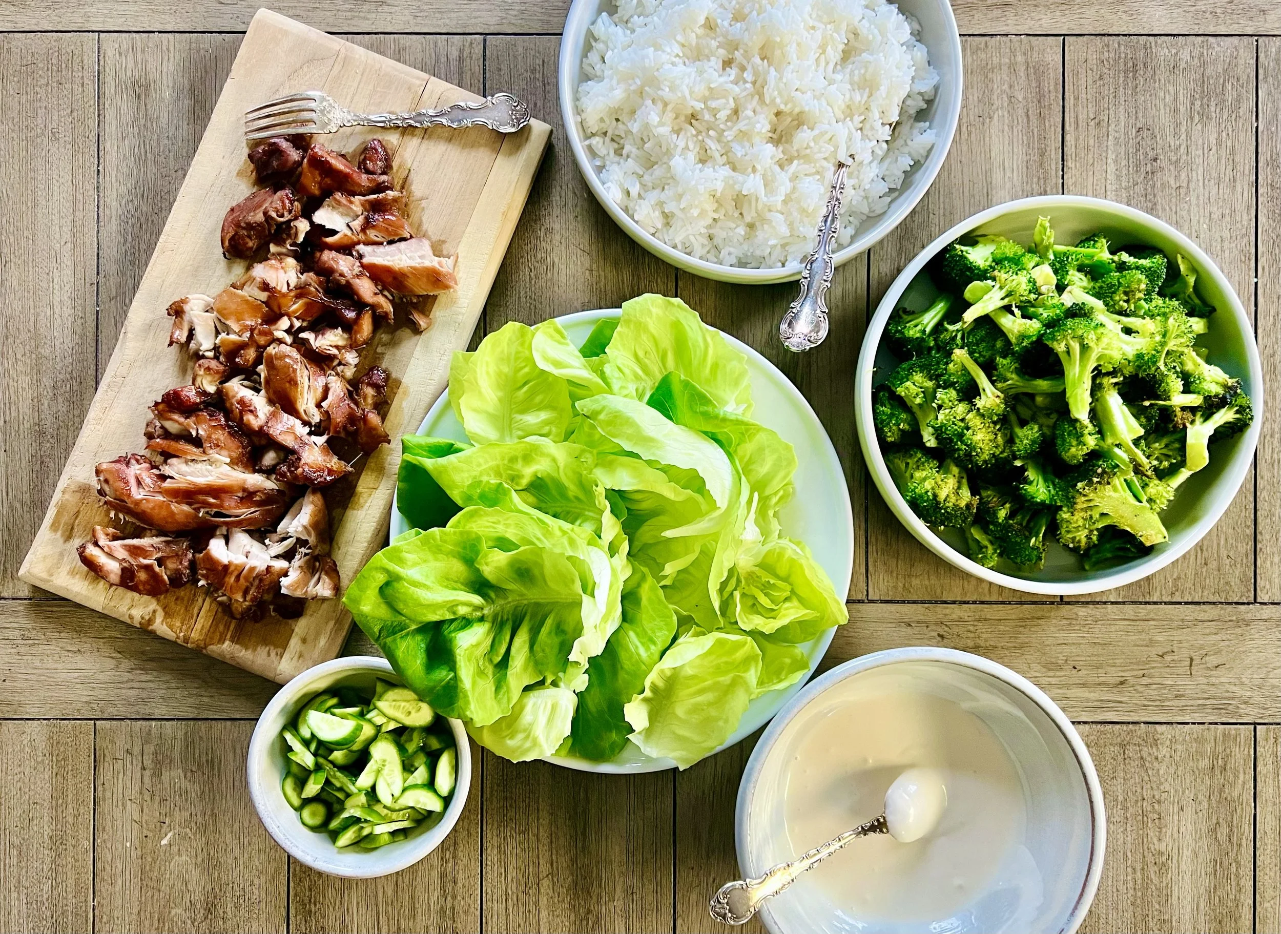 Korean Lettuce Wraps with Pomegranate Glazed Chicken