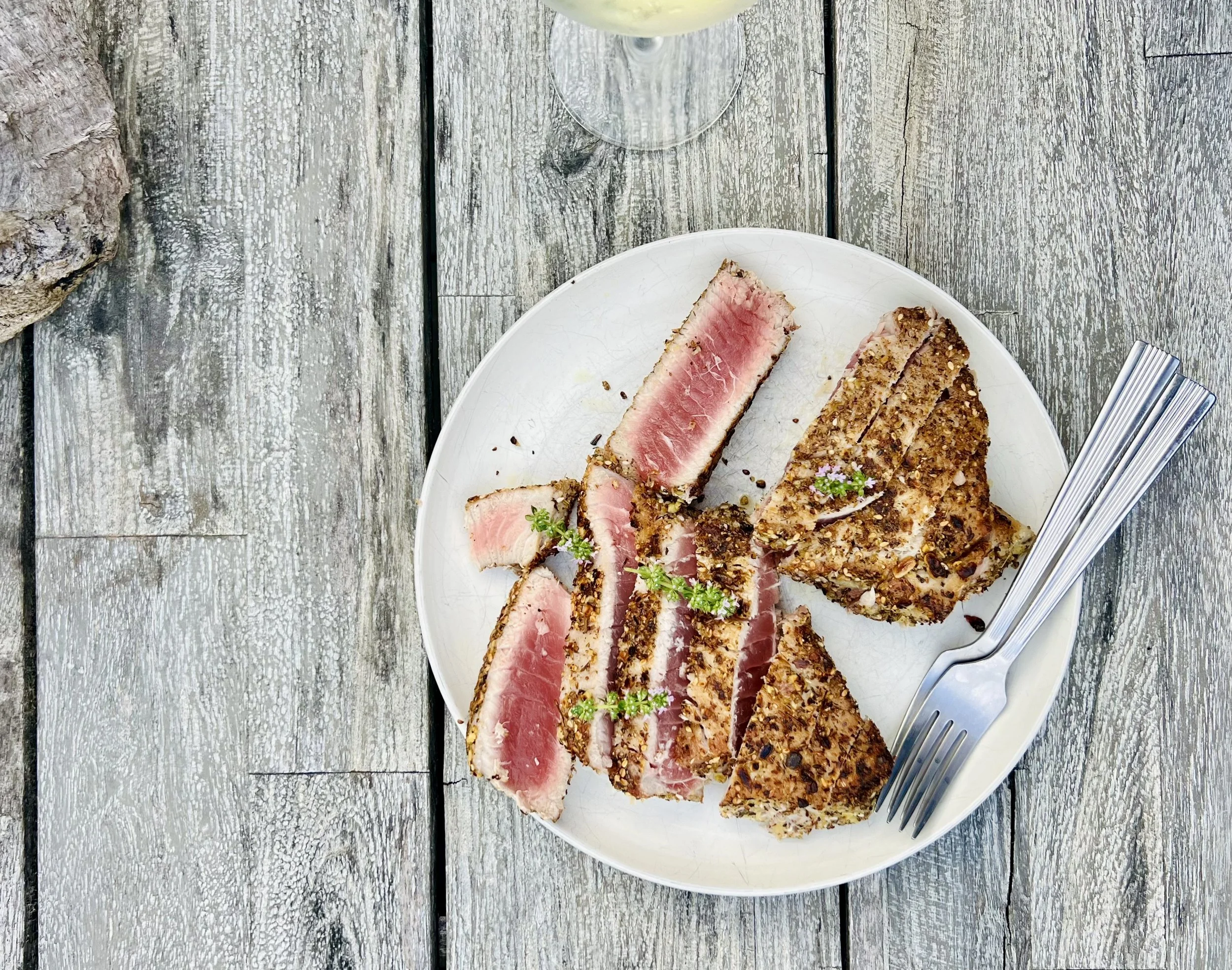 Skillet-Seared Tuna with Miso Yuzu Sauce