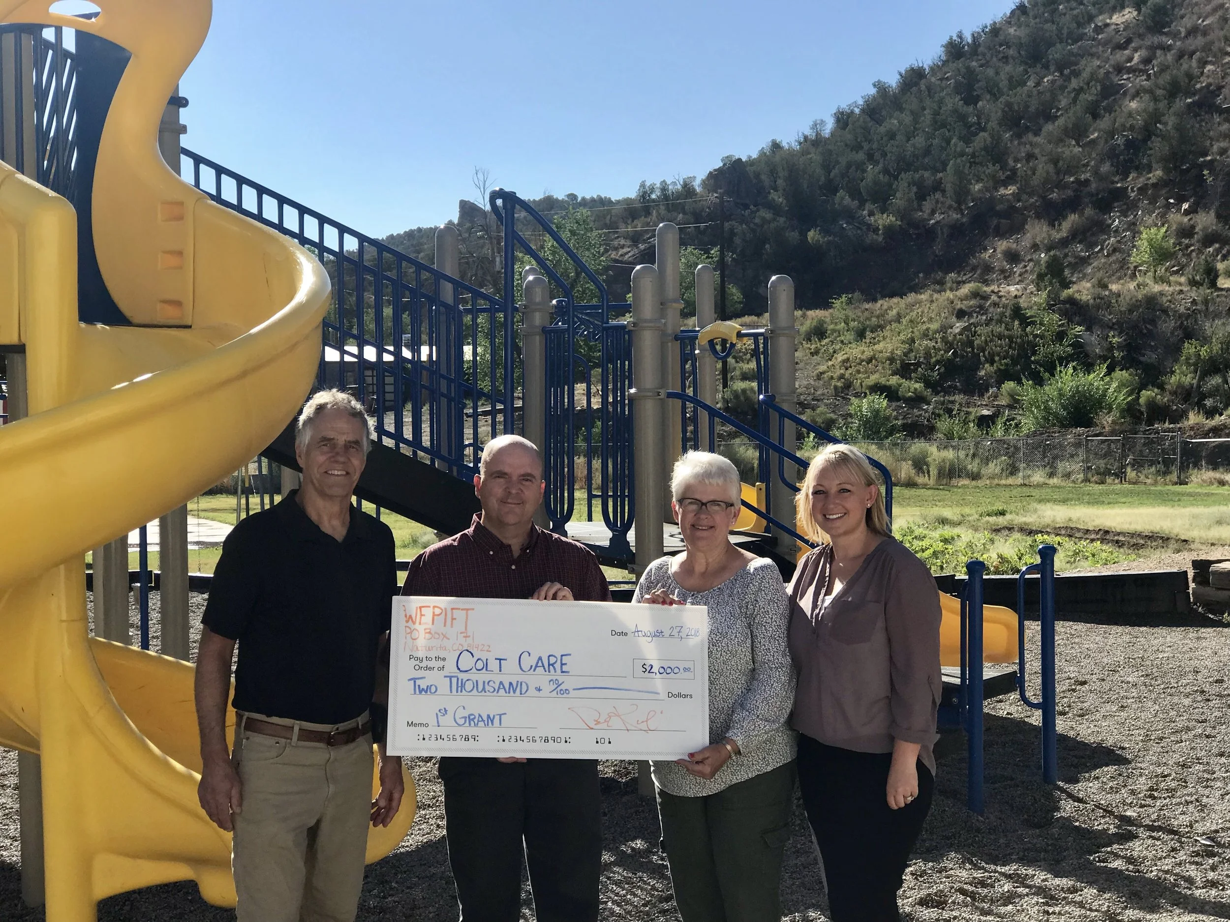 2018 grant award to Colt Care daycare center in Naturita.