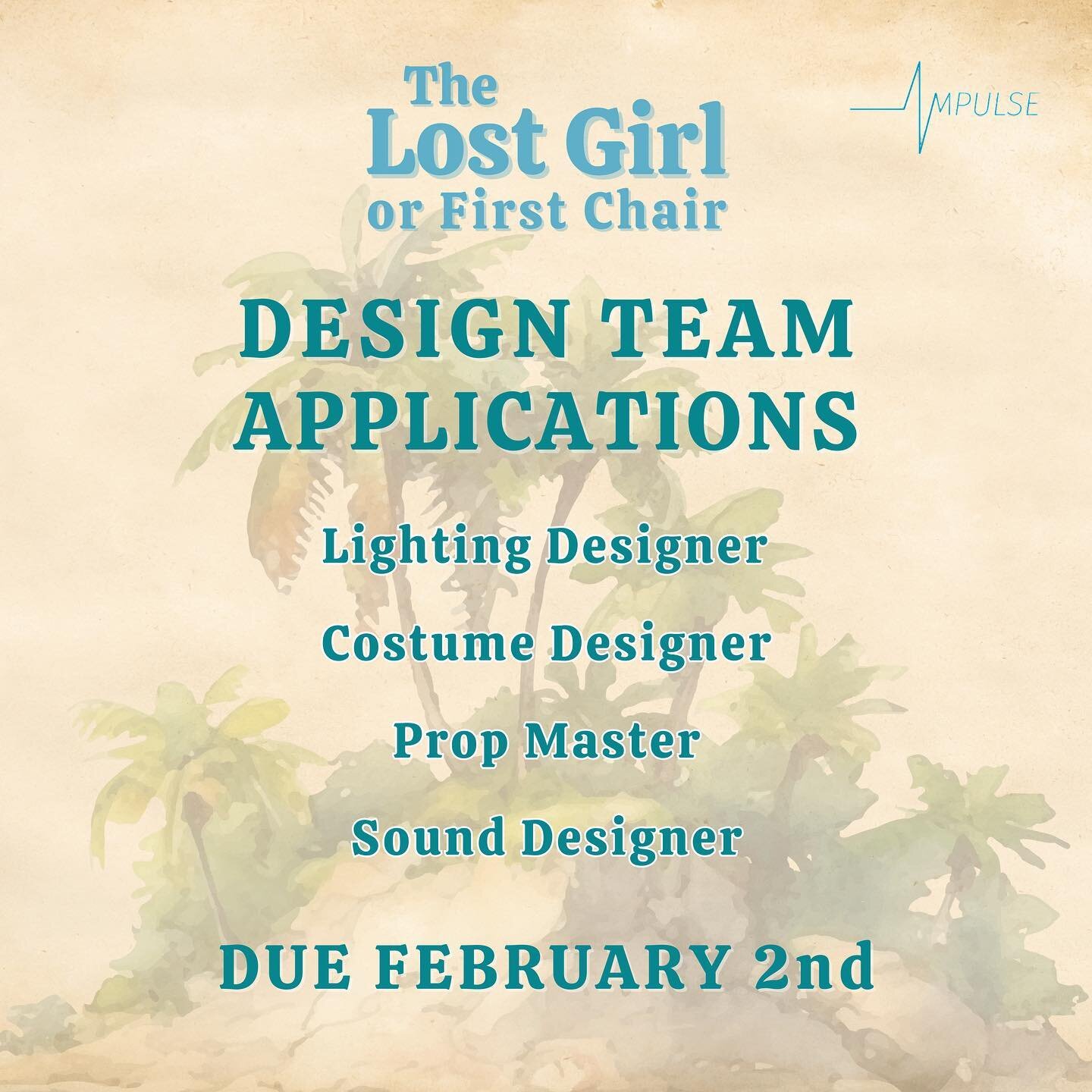 We are now taking applications for the Design Team of &ldquo;The Lost Girl, or First Chair.&rdquo; Applications due Friday, February 2nd. Link in bio! 💜