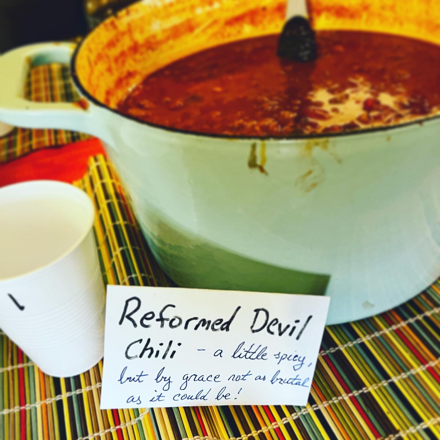We hosted our annual church chili cook-off this year and congratulations are in order to @prof.barth for this outstanding pot of chili which won the top prize for 2023! 

The GCC chili cook-off is a fundraiser event to help offset the costs of hostin