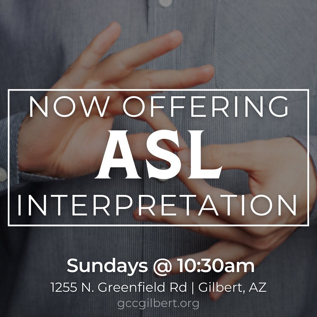 We are so excited to announce our newest ministry -American Sign Language interpretation for our Sunday morning worship service! 

If you or someone you know could benefit from this ministry, we invite you to join us for worship any Sunday at 10:30 A